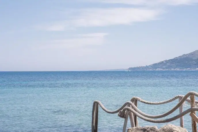 White stone apartment seafront in Zante town