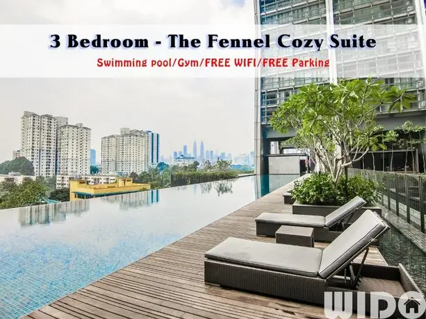 Fennel 3 Bedroom Suite @ Kl /Free Parking/Wifi 